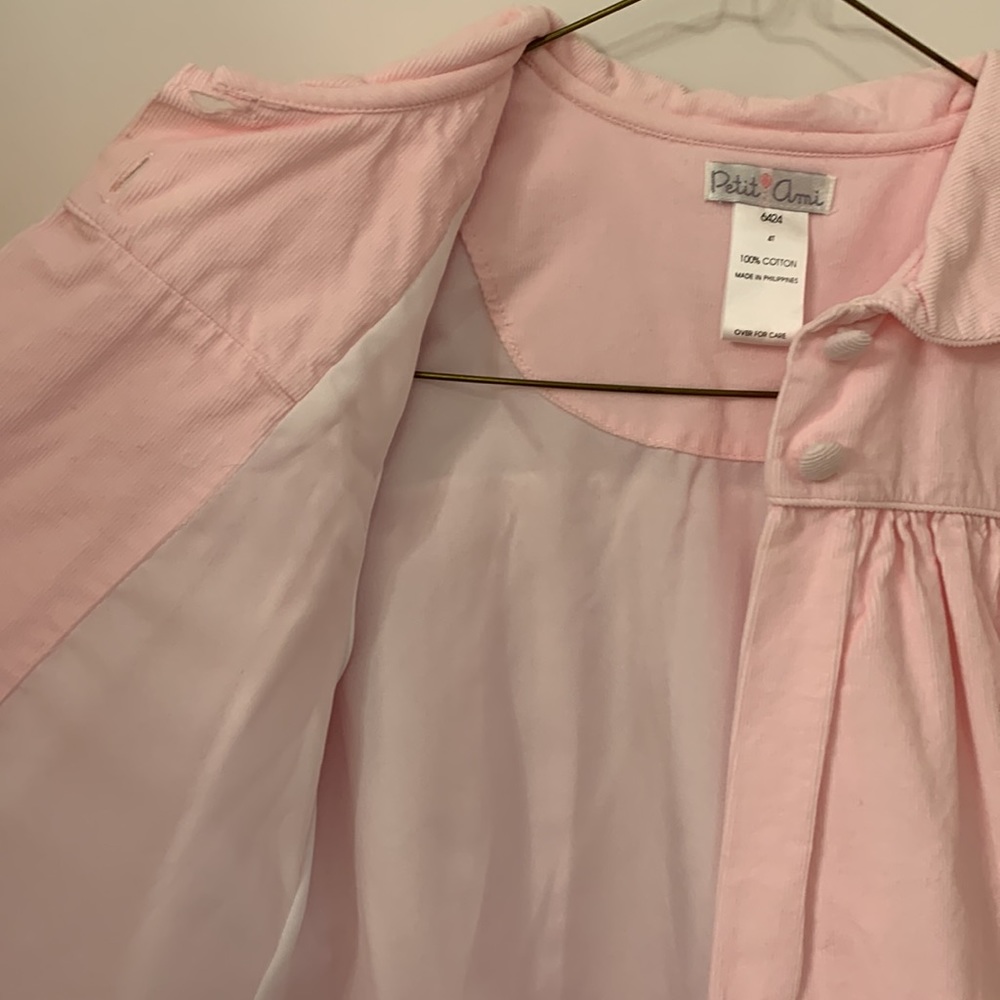 Petit Ami, Light pink corduroy dress coat - Picture 5 of 7